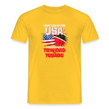 USA Patriotismus Design mit Flagge und Botschaft - Männer T-Shirt - Gelb - Vorne - AI Model Male 178 dark (178cm)