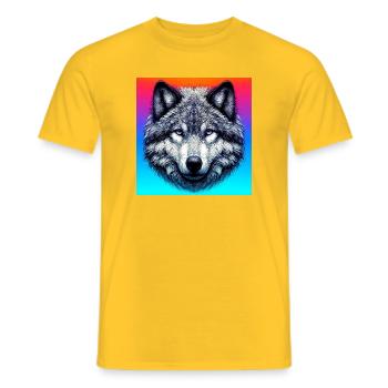 Loup - T-shirt homme - jaune - Devant - AI Model Male 178 dark (178cm)