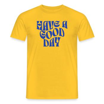 Groovy Einen schönen Tag - Männer T-Shirt - Gelb - Vorne - AI Model Male 178 dark (178cm)
