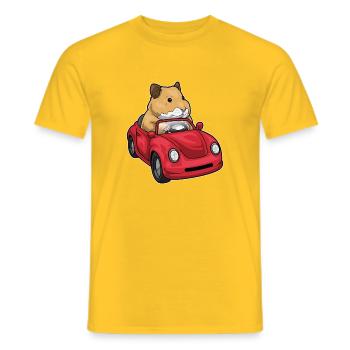 Hamster Car - Men's T-Shirt - yellow - Front - AI Model Male 178 dark (178cm)