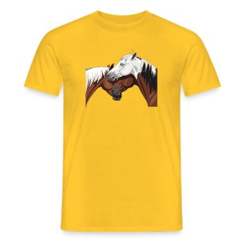 Horse connection - best friends - Men's T-Shirt - yellow - Front - AI Model Male 178 dark (178cm)