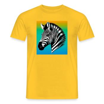 Zebra - Männer T-Shirt - Gelb - Vorne - AI Model Male 178 dark (178cm)