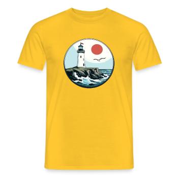 lighthouse - Men's T-Shirt - yellow - Front - AI Model Male 178 dark (178cm)
