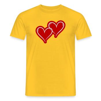 Symbole des cœurs amoureux - T-shirt homme - jaune - Devant - AI Model Male 178 dark (178cm)