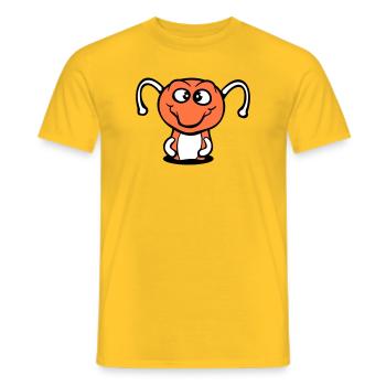 caterpillar ground hole sweet lovely smiles happy comic - Men's T-Shirt - yellow - Front - AI Model Male 178 dark (178cm)