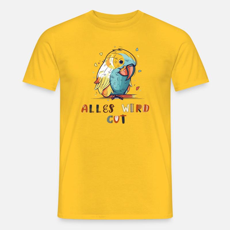 Bunter Papagei, alles wird gut - Männer T-Shirt - Gelb