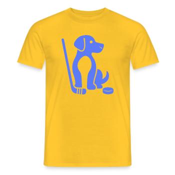 Teckel Beagle Maître Maître De Hockey sur Glace - T-shirt homme - jaune - Devant - AI Model Male 178 dark (178cm)