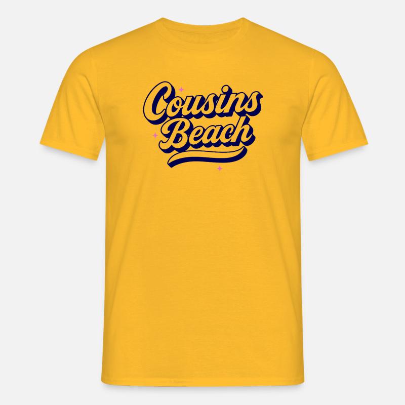 Cousins Beach - Conception de script rétro - T-shirt Homme - jaune