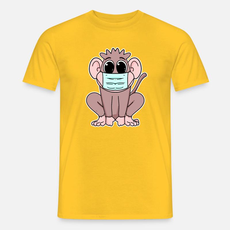 Affe mit Maske - Männer T-Shirt - Gelb