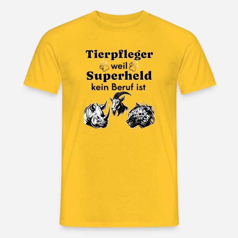 Tierpfleger weil Superheld kein Beruf ist - Männer T-Shirt - Gelb