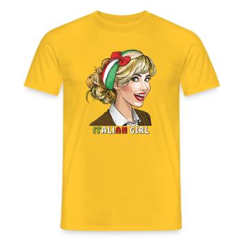 FEMME ITALIE FILLE ITALIENNE - T-shirt homme - jaune - Devant - AI Model Male 178 dark (178cm)