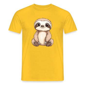Motif de paresseux mignon pour les fans de la nature - T-shirt homme - jaune - Devant - AI Model Male 178 dark (178cm)