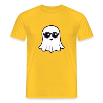 Playful ghost print with sunglasses - Men's T-Shirt - yellow - Front - AI Model Male 178 dark (178cm)