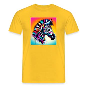 zèbre - T-shirt homme - jaune - Devant - AI Model Male 178 dark (178cm)