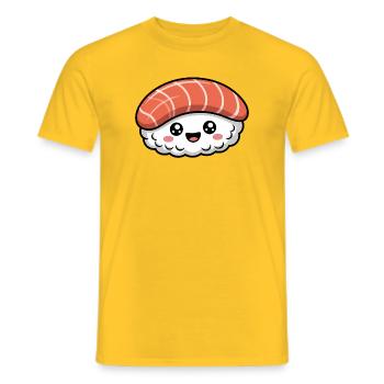 Kawaii Sushi - Men's T-Shirt - yellow - Front - AI Model Male 178 dark (178cm)