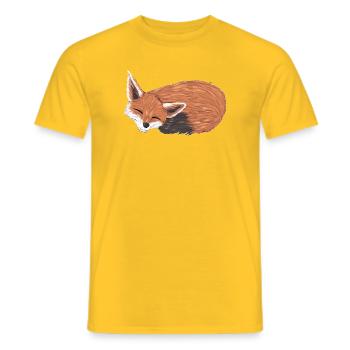 Füchsin im Schlaf mit Warmfarben - Männer T-Shirt - Gelb - Vorne - AI Model Male 178 dark (178cm)