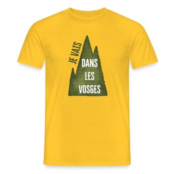 Je Vais Dans Les Vosges - Montagne Verte - T-shirt homme - jaune - Devant - AI Model Male 178 dark (178cm)