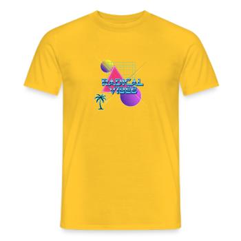 Neon Retro Radikal Vibes - Männer T-Shirt - Gelb - Vorne - AI Model Male 178 dark (178cm)