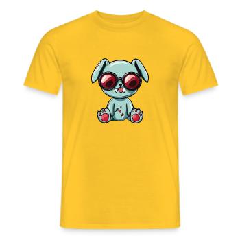 Verspielter Hund mit Sonnenbrille - Männer T-Shirt - Gelb - Vorne - AI Model Male 178 dark (178cm)