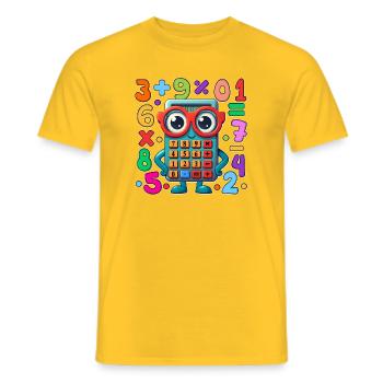 Illustration de dessin animé de mathématiques ludiques pour la journée des nombres - T-shirt homme - jaune - Devant - AI Model Male 178 dark (178cm)