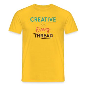 Créatif dans chaque fil Conception motivante - T-shirt homme - jaune - Devant - AI Model Male 178 dark (178cm)