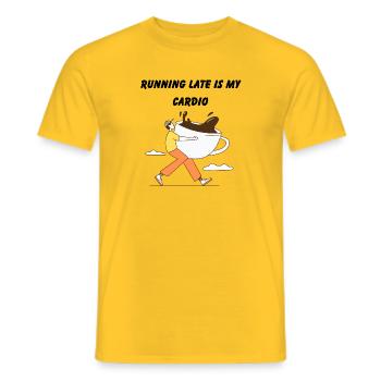 Express coffee for every occasion - Men's T-Shirt - yellow - Front - AI Model Male 178 dark (178cm)