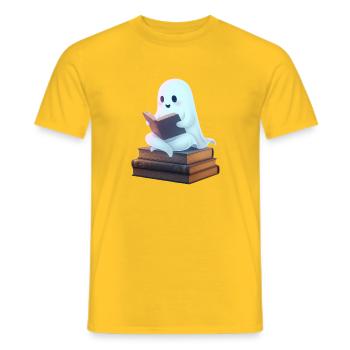 Conception ludique de lecture fantôme - T-shirt homme - jaune - Devant - AI Model Male 178 dark (178cm)