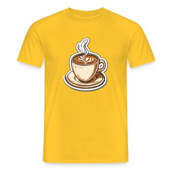 Kaffee - Männer T-Shirt - Gelb - Vorne - AI Model Male 178 dark (178cm)