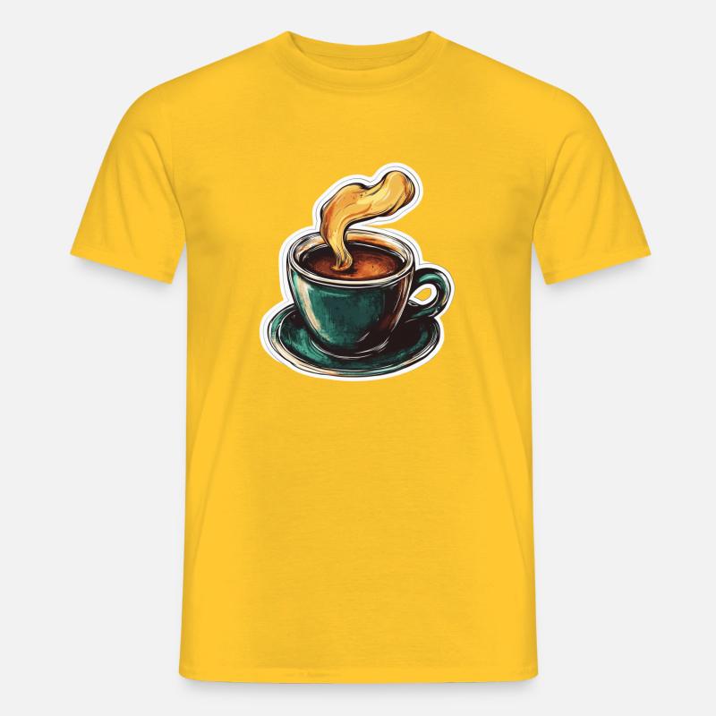Kaffee - Männer T-Shirt - Gelb