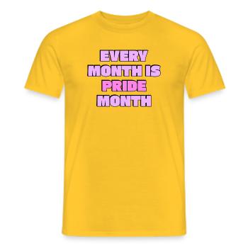 Jeder Monat ist Pride Month LGBTQ Slogan - Männer T-Shirt - Gelb - Vorne - AI Model Male 178 dark (178cm)