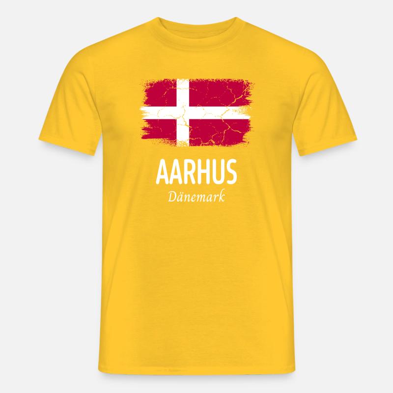 Aarhus - Männer T-Shirt - Gelb