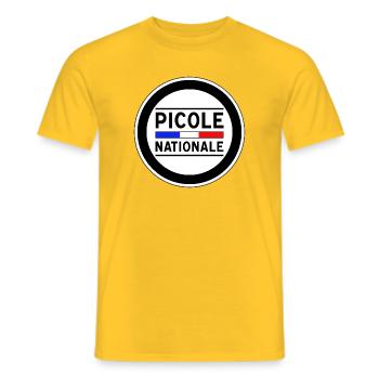 Picole Nationale nouveau design - T-shirt homme - jaune - Devant - AI Model Male 178 dark (178cm)