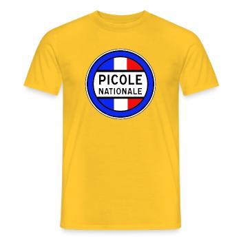 Picole Nationale nouveau design - T-shirt homme - jaune - Devant - AI Model Male 178 dark (178cm)