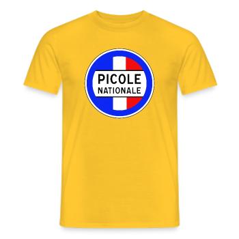 Picole Nationale nouveau design - T-shirt homme - jaune - Devant - AI Model Male 178 dark (178cm)