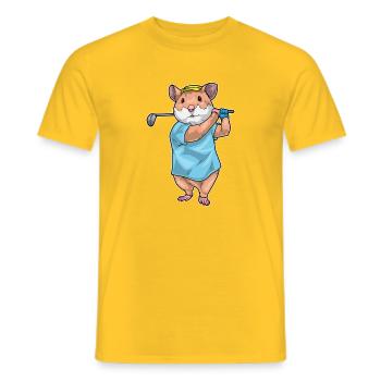 Clubs de golf Hamster Golf - T-shirt homme - jaune - Devant - AI Model Male 178 dark (178cm)