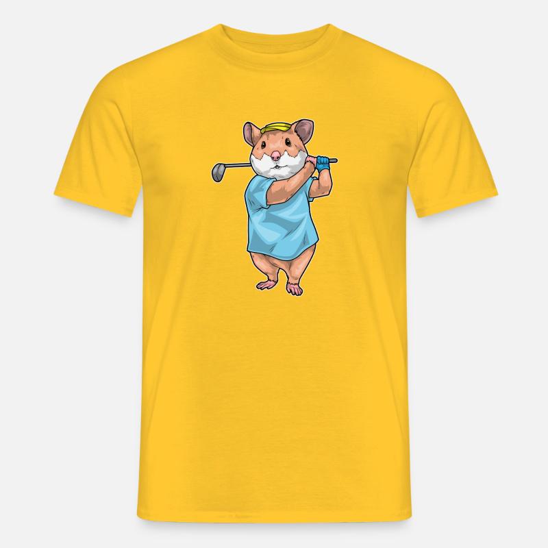 Hamster Golf Golfschläger - Männer T-Shirt - Gelb