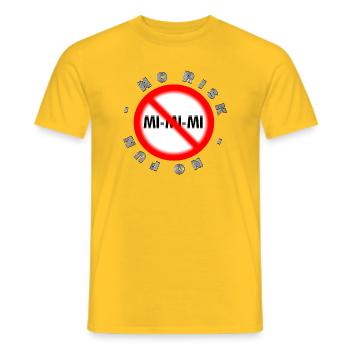 Erfolg  RISKO  NO FUN  MI MI MI - Männer T-Shirt - Gelb - Vorne - AI Model Male 178 dark (178cm)