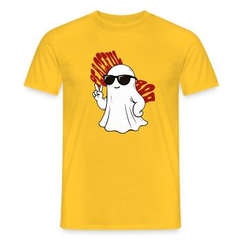 Casual Ghost with Sunglasses - Men's T-Shirt - yellow - Front - AI Model Male 178 dark (178cm)
