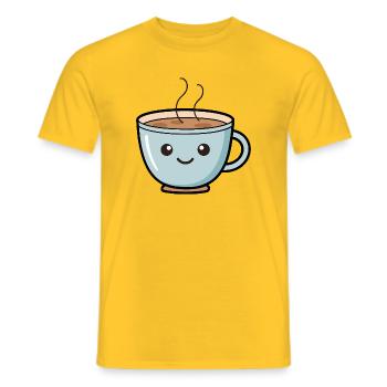 Niedliches Kawaii Kaffeetasse Design - Männer T-Shirt - Gelb - Vorne - AI Model Male 178 dark (178cm)