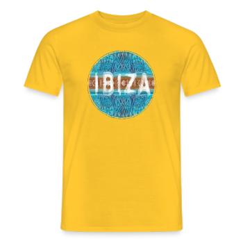 Vintage Ibiza Sunset Design - T-shirt homme - jaune - Devant - AI Model Male 178 dark (178cm)
