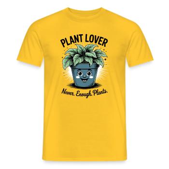 I Love Plants - Botany Flora Funny Saying - Men's T-Shirt - yellow - Front - AI Model Male 178 dark (178cm)