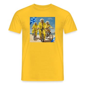 Lunettes de soleil humoristiques pour personnes âgées - T-shirt homme - jaune - Devant - AI Model Male 178 dark (178cm)