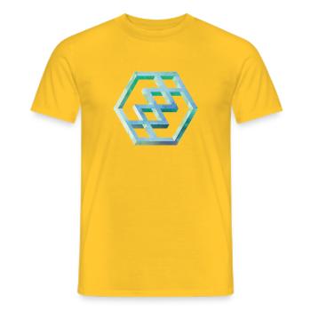 Geometrisches Hexagon Muster Kunst - Männer T-Shirt - Gelb - Vorne - AI Model Male 178 dark (178cm)