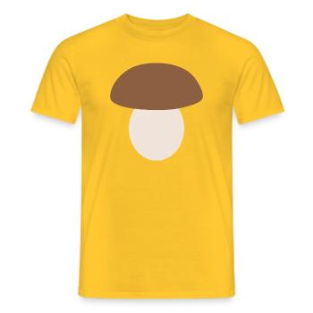 Minimalistische Pilz-Naturkunst - Männer T-Shirt - Gelb - Vorne - AI Model Male 178 dark (178cm)