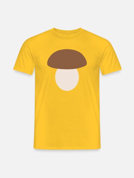 Minimalist Mushroom Nature Art - Men's T-Shirt - yellow