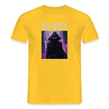 Phonk silencieux mais mortel, esthétique sombre - T-shirt homme - jaune - Devant - AI Model Male 178 dark (178cm)
