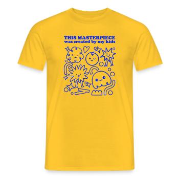 This Masterpiece Was Created By My Kids - Männer T-Shirt - Gelb - Vorne - AI Model Male 178 dark (178cm)