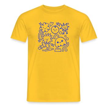 Doodles pour enfants – Happy Chaos - T-shirt homme - jaune - Devant - AI Model Male 178 dark (178cm)