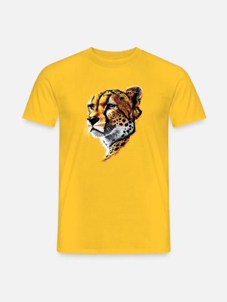 Gepard Cheetah Raubkatze Katzen Liebhaber Geparden - Männer T-Shirt - Gelb