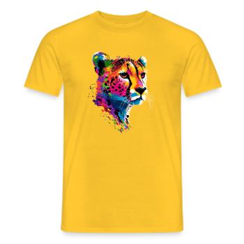 Guépard Guépard Gros chat Amoureux des chats Guépard - T-shirt homme - jaune - Devant - AI Model Male 178 dark (178cm)